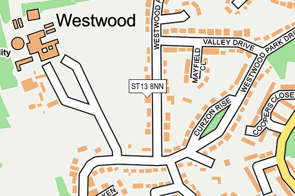 ST13 8NN map - OS OpenMap – Local (Ordnance Survey)