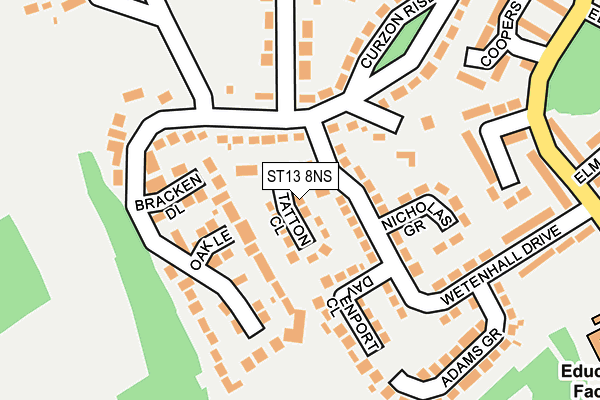 ST13 8NS map - OS OpenMap – Local (Ordnance Survey)