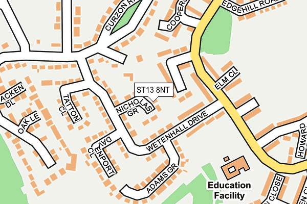 ST13 8NT map - OS OpenMap – Local (Ordnance Survey)