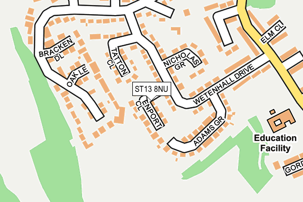 ST13 8NU map - OS OpenMap – Local (Ordnance Survey)