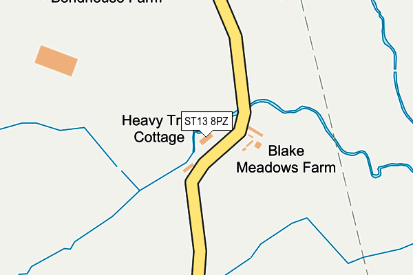 ST13 8PZ map - OS OpenMap – Local (Ordnance Survey)