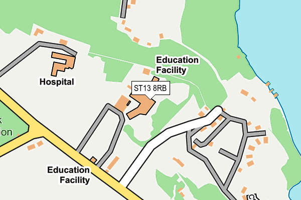 ST13 8RB map - OS OpenMap – Local (Ordnance Survey)