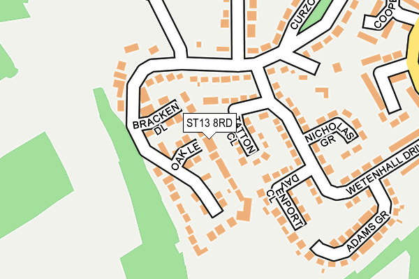 ST13 8RD map - OS OpenMap – Local (Ordnance Survey)