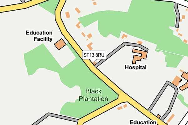 ST13 8RU map - OS OpenMap – Local (Ordnance Survey)