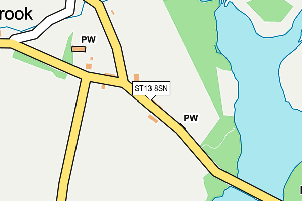 ST13 8SN map - OS OpenMap – Local (Ordnance Survey)