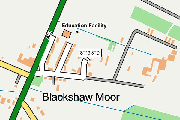 ST13 8TD map - OS OpenMap – Local (Ordnance Survey)