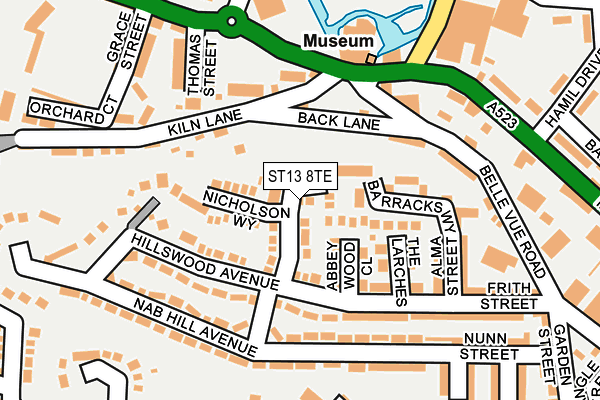 ST13 8TE map - OS OpenMap – Local (Ordnance Survey)