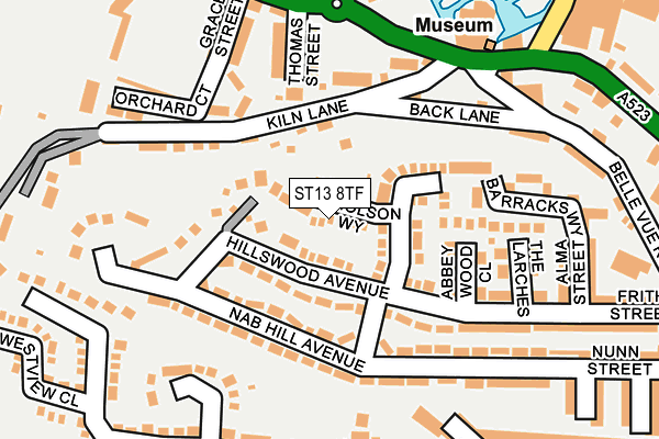 ST13 8TF map - OS OpenMap – Local (Ordnance Survey)