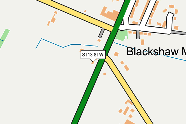 ST13 8TW map - OS OpenMap – Local (Ordnance Survey)