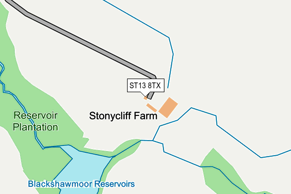 ST13 8TX map - OS OpenMap – Local (Ordnance Survey)