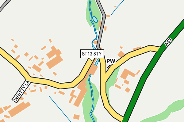 ST13 8TY map - OS OpenMap – Local (Ordnance Survey)