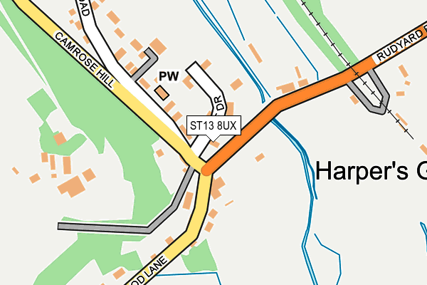 ST13 8UX map - OS OpenMap – Local (Ordnance Survey)