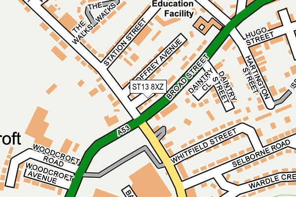 ST13 8XZ map - OS OpenMap – Local (Ordnance Survey)