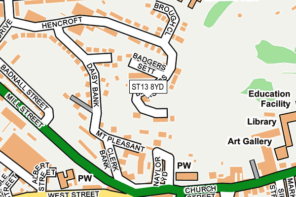 ST13 8YD map - OS OpenMap – Local (Ordnance Survey)