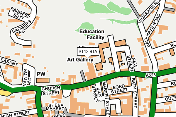 ST13 9TA map - OS OpenMap – Local (Ordnance Survey)