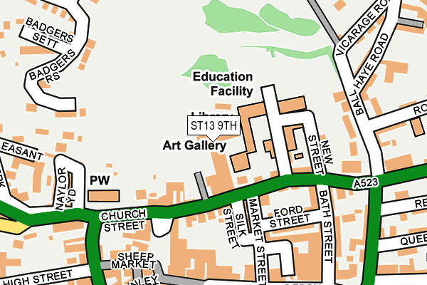 ST13 9TH map - OS OpenMap – Local (Ordnance Survey)