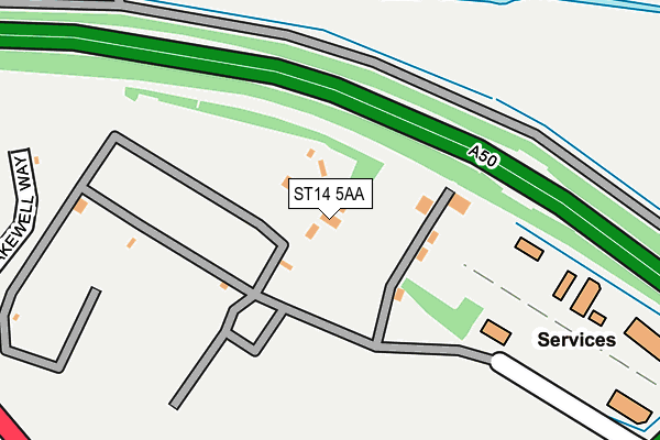 ST14 5AA map - OS OpenMap – Local (Ordnance Survey)