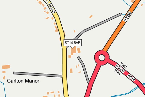 ST14 5AE map - OS OpenMap – Local (Ordnance Survey)