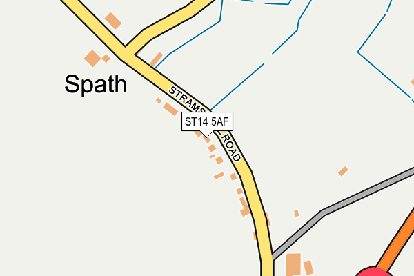 ST14 5AF map - OS OpenMap – Local (Ordnance Survey)