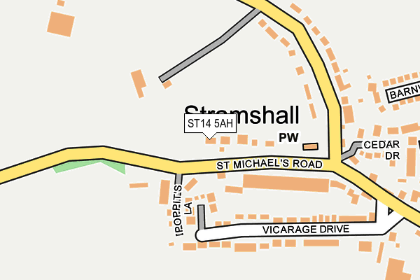 ST14 5AH map - OS OpenMap – Local (Ordnance Survey)