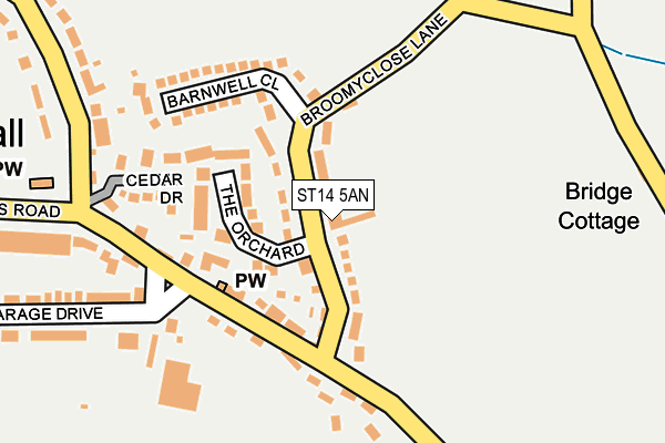 ST14 5AN map - OS OpenMap – Local (Ordnance Survey)