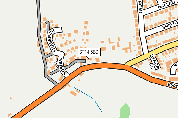 ST14 5BD map - OS OpenMap – Local (Ordnance Survey)