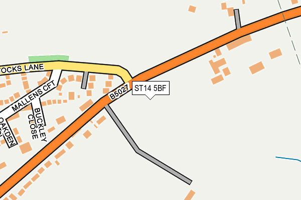 ST14 5BF map - OS OpenMap – Local (Ordnance Survey)