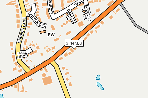 ST14 5BG map - OS OpenMap – Local (Ordnance Survey)
