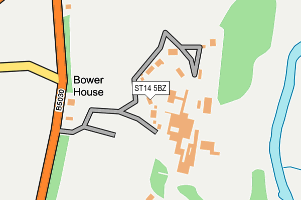 ST14 5BZ map - OS OpenMap – Local (Ordnance Survey)