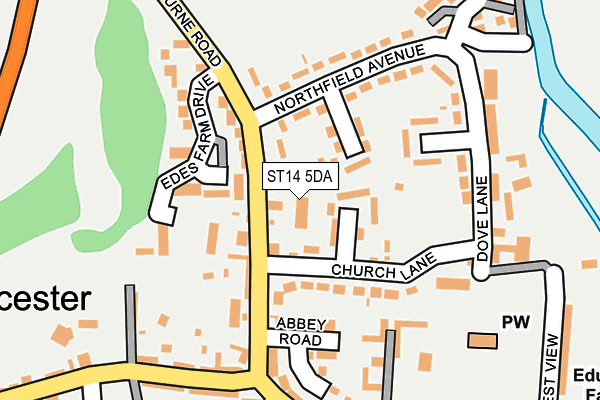 ST14 5DA map - OS OpenMap – Local (Ordnance Survey)