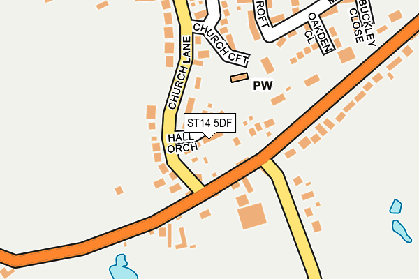 ST14 5DF map - OS OpenMap – Local (Ordnance Survey)