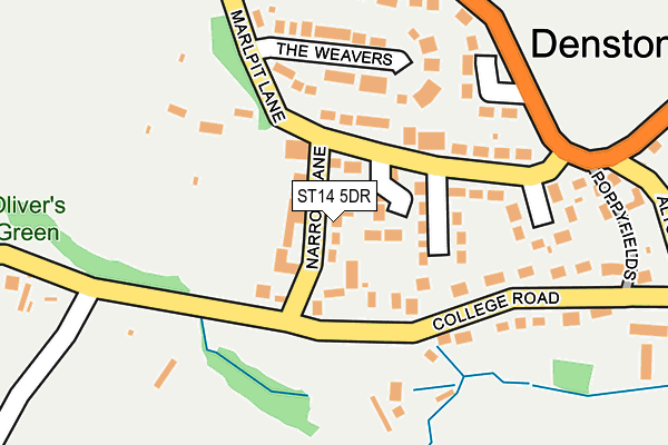 ST14 5DR map - OS OpenMap – Local (Ordnance Survey)