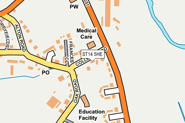 ST14 5HE map - OS OpenMap – Local (Ordnance Survey)