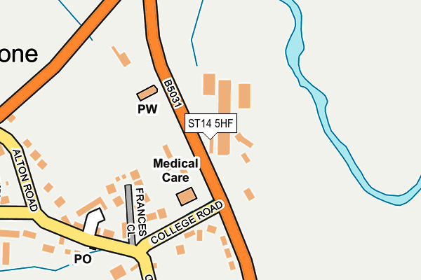 ST14 5HF map - OS OpenMap – Local (Ordnance Survey)