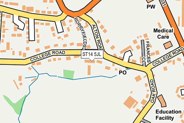 ST14 5JL map - OS OpenMap – Local (Ordnance Survey)