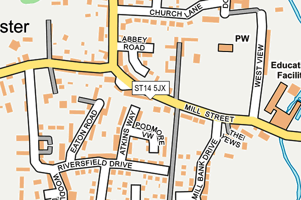 ST14 5JX map - OS OpenMap – Local (Ordnance Survey)
