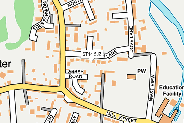 ST14 5JZ map - OS OpenMap – Local (Ordnance Survey)