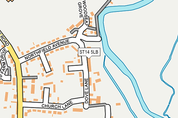ST14 5LB map - OS OpenMap – Local (Ordnance Survey)
