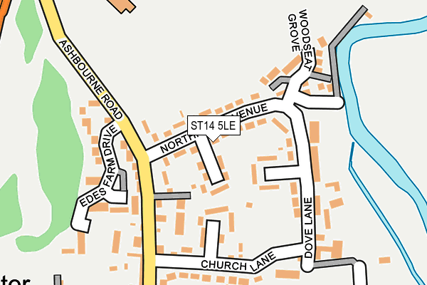 ST14 5LE map - OS OpenMap – Local (Ordnance Survey)