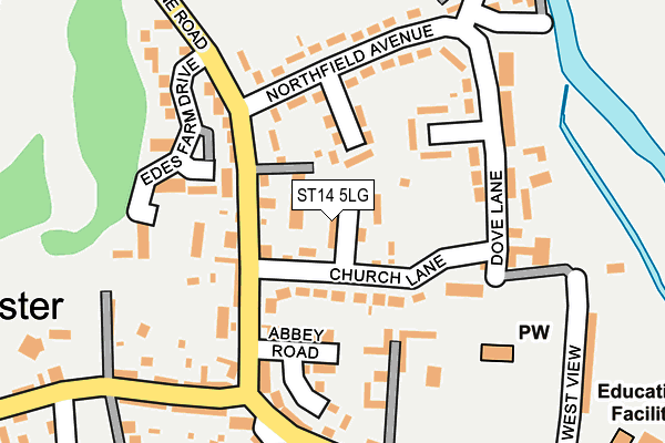 ST14 5LG map - OS OpenMap – Local (Ordnance Survey)