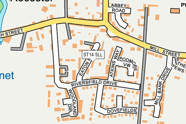 ST14 5LL map - OS OpenMap – Local (Ordnance Survey)