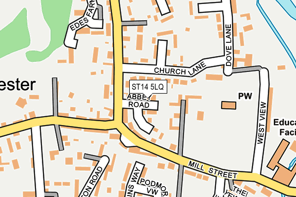 ST14 5LQ map - OS OpenMap – Local (Ordnance Survey)