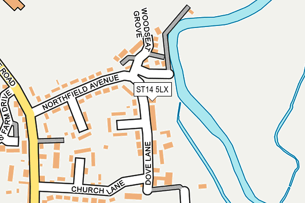 ST14 5LX map - OS OpenMap – Local (Ordnance Survey)