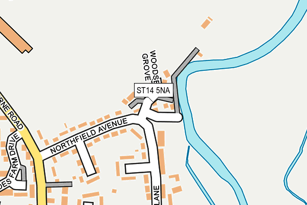ST14 5NA map - OS OpenMap – Local (Ordnance Survey)