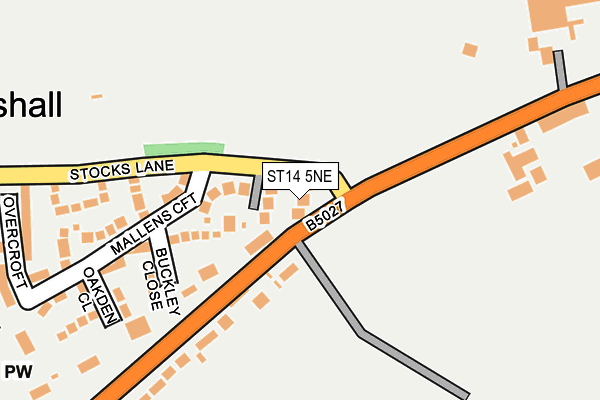 ST14 5NE map - OS OpenMap – Local (Ordnance Survey)