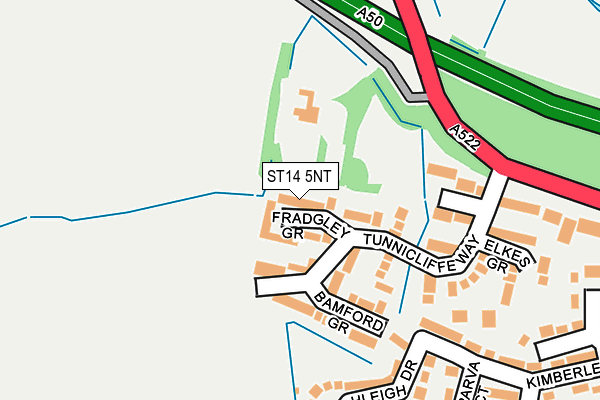 ST14 5NT map - OS OpenMap – Local (Ordnance Survey)