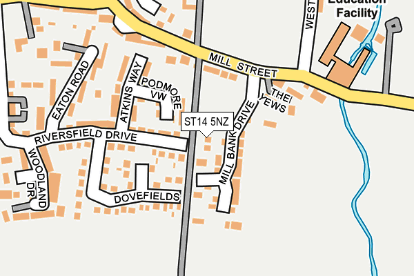 ST14 5NZ map - OS OpenMap – Local (Ordnance Survey)