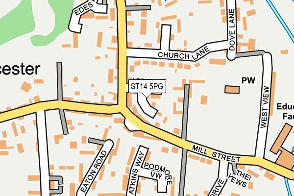 ST14 5PG map - OS OpenMap – Local (Ordnance Survey)