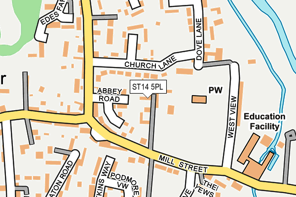 ST14 5PL map - OS OpenMap – Local (Ordnance Survey)