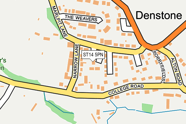 ST14 5PN map - OS OpenMap – Local (Ordnance Survey)